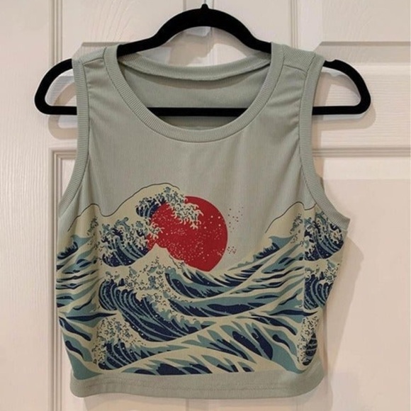 Blue crop top - Picture 1 of 3